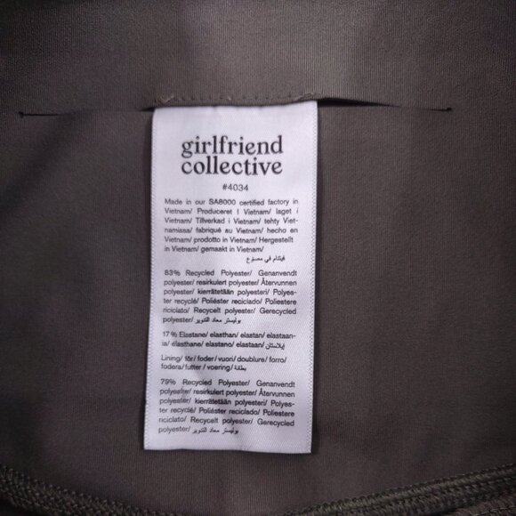 Girlfriend Collective Olive Green Ribbed Highwaisted Leggings, Size Small - Picture 6 of 9